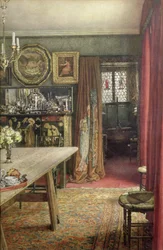 Innenansicht von The Grange, North End Road, Fulham, Heimat von Edward Burne-Jones (1833-98)
